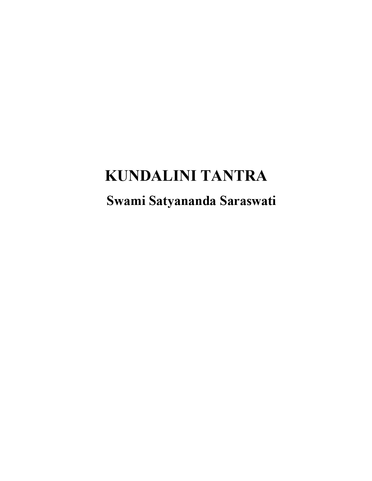 KUNDALINI TANTRA